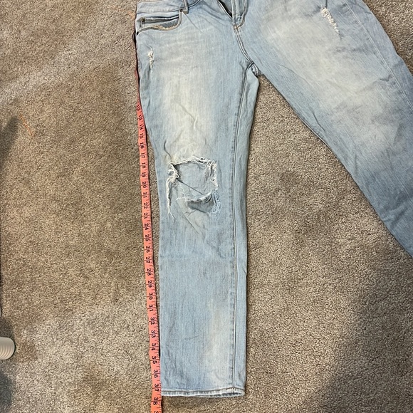 Articles of Society High Rise Light Wash Distressed Cropped Boyfriend Jeans - Picture 10 of 13